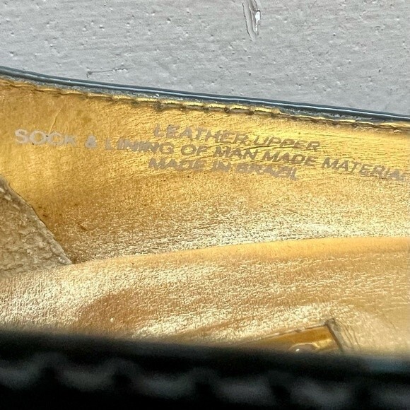 Report Signature Mossy Greenish Gray Patent Leather Peep Toe Heel Pump Women 8 - Picture 8 of 10